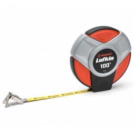Lufkin ST100 Closed Reel SAE/Metric Yellow Clad Steel Long Tape Measure, 0.38" x 100'-