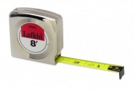 Lufkin W91212 Mezurall Chrome Case Yellow Clad Power Return Tape Measure, &amp;frac12;&amp;quot; x 12'-