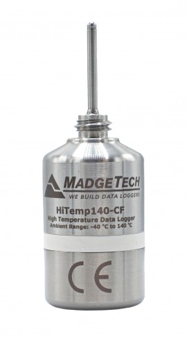 MadgeTech HiTemp140-CF-1.8 High Temperature Data Logger, 1.8&quot; probe, 284°F-