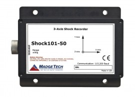 MadgeTech Shock101-50-EB Tri-axial Shock Data Logger with Extended Battery, &amp;plusmn;50g-