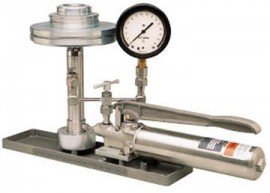 AMETEK M&amp;G T-50/C Type T Hydraulic Deadweight Tester with test data, 10 to 500 psi, 100 to 5000 psi-