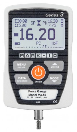 Mark-10 M3-20 Series 3 Digital Force Gauge, 20 x 0.02 lbF-