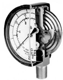 Marsh G24502 Diaphragm Gauge, 0 to 100&amp;quot; H<sub>2</sub>0 VAC, Lower-