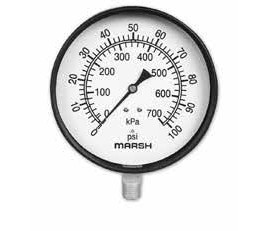 Marsh G24624 Low Pressure Diaphragm Gauge, 0 to 5 psi, 3.5"-