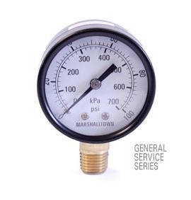 Marsh GG20600L4 General Service Pressure Gauge 2", 600 PSI/KPa-