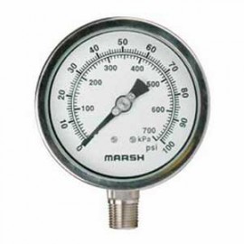 Marsh H20964 Stainless Steel Internal Gauge, 0 to 600 psi, 1/2&amp;quot; NPT-