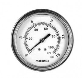 Marsh X32508P Severe Service Gauge, 0 to 160 psi, Copper Alloy, 1/4&amp;quot; Lower-