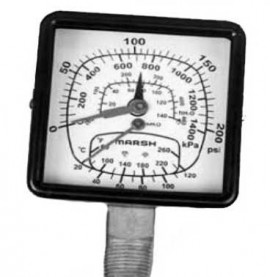 Marsh Y22006 Tridicator, Lower Back Mount, 0 to 60 psi/0 to 130 ftH&lt;sub&gt;2&lt;/sub&gt;0-