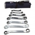 Martin Tools RBO7K Offset Ratcheting Box Wrench Set, 7-piece, 25°-