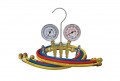 Mastercool 33996 2-Valves Brass Manifold Gauge Set with 3 x 96&amp;quot; standard hoses-