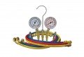 Mastercool 33996 2-Valves Brass Manifold Gauge Set with 3 x 96&amp;quot; standard hoses-