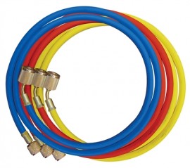 Mastercool 45396 Set of 3 Standard Hoses with 3 x 96&amp;quot; hoses, shut-off valve fitting-