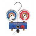Mastercool 51203 2-Way Aluminum Ball Valve Manifold with 3-1/8" gauges only, R454B, R410A, and R32-