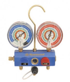 Mastercool 57272 2-Valve Aluminum Manifold with 72&amp;quot; Ball-Valve Hoses-