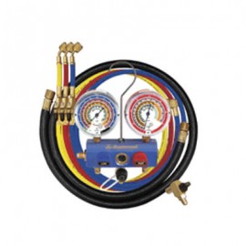 Mastercool 57436 3-Valve Aluminum Manifold with 36&amp;quot; Ball-Valve Hoses-