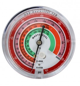 Mastercool 58803 Replacement Gauges for R22, R404A and R410A refrigerants, high-side, 3-1/8"-