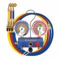 Mastercool 59672 2-Valve Aluminum Manifold with 72&amp;quot; Ball-Valve Hoses-