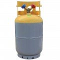 MasterCool 62010-60PK Refrigerant Recovery Cylinder, 30 lbs,  1/4" FL-M, yellow/gray, 60-pack-