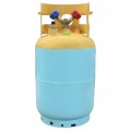 Mastercool 67011 Recovery Cylinder with float switch, 30 lbs, D.O.T., yellow/blue-