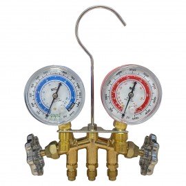 Mastercool 80103 2-Way Brass Manifold Gauge Set, R134a, 2-1/2&quot;-