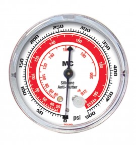 Mastercool 85500-RG 2-1/2&amp;quot; Gauge with protector guard, high side, R134a (no temp scale)-