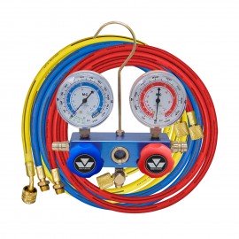Mastercool 85636-M 2-Way Aluminum Manifold Gauge Set, less coupler, metric, R134a-