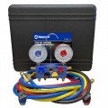 Mastercool 86461-G 4-Way Aluminum Manifold Gauge Set with E-Z snap&amp;trade; coupler and protector guard, R134a-