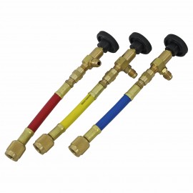 Mastercool 90259 Manual Shut-Off Valve Set, 90°, 1/4 x 1/4", 3-pack-