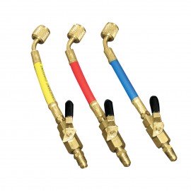 Mastercool 90262-R Manual Shut-Off Valve Set, 45˚, 1/4 x 1/4″, 3-pack-