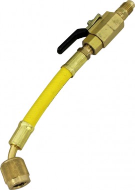 Mastercool 90264 Straight and Manual Shut-Off Valve, yellow,  1/4 x 1/4"-