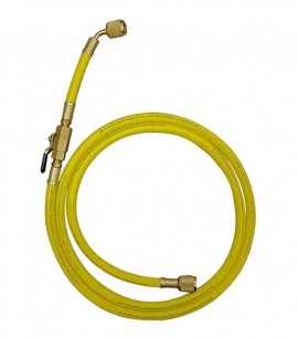 Mastercool 90264-36 Standard Hose with manual shut-off valve, 36", 1/4 x 1/4″, yellow-
