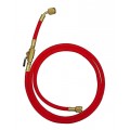 Mastercool 90265-60 Standard Hose with manual shut-off valve, 60", 1/4 x 1/4″, red-