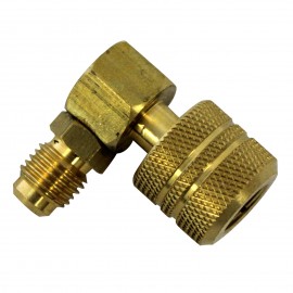 Mastercool 90333-R Shut-off Valve Adapter, 90°, 1/4&quot; MFL x 1/4&quot; FFL-