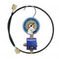 Mastercool 92518-53-1/4TP Single Valve Manifold with 18&amp;quot; service thermoplastic hose, 1/4&amp;quot;, R600a, R290, and R134a-