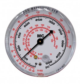 Mastercool 93500-G 2-1/2&amp;quot; Gauge with protector guard, high side, R12, R22, and R502-