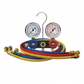 Mastercool 93772-MR 2-Way Aluminum Manifold Gauge Set, metric, R134a, R22, R12, and R404A-