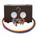 Mastercool 95372-A 4-Way Aluminum Manifold Gauge Set with shut-off valve, R12, R22, and R502-