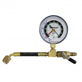 Mastercool 98067-R Analog Vacuum Gauge with control valve 1/4&amp;quot; flare female X 1/4&amp;quot; flare male-