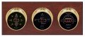 Maximum Blackwatch Three-Instrument Weather Station with mahogany panel, brass case, black dial-