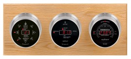 Maximum Blackwatch Three-Instrument Weather Station with oak panel, satin case, black dial-