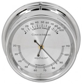 Maximum ComfortMinder CMAC Indoor Temperature and Humidity Instrument, Chrome Case and Silver Dial-