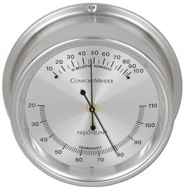 Maximum ComfortMinder CMAN Indoor Temperature and Humidity Instrument, Nickel Case and Silver Dial-