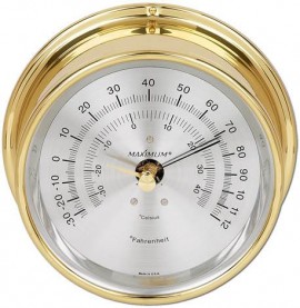 Maximum Criterion CRA Outside Temperature Instrument, Brass Case and Silver Dial-