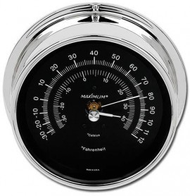 Maximum Criterion CRBC Outside Temperature Instrument, Chrome Case and Black Dial-