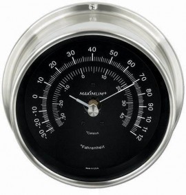 Maximum Criterion CRBN Outside Temperature Instrument, Nickel Case and Black Dial-