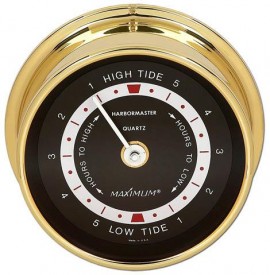 Maximum Harbormaster HBB East Coast Tide Clock, Brass Case and Black Dial-