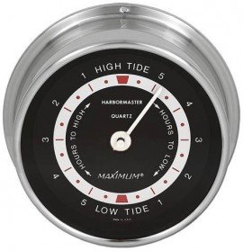 Maximum Harbormaster HBBN East Coast Tide Clock, Nickel Case and Black Dial-