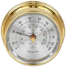 Maximum Vigilant KIT-VIA Analog Wind Speed Instrument, Brass Case and Silver Dial-