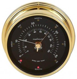 Maximum Maestro 2S MKB 2-Scale Wind Speed and Direction, Brass Case and Black Dial-