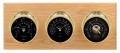 Maximum Montauk 2S Three-Instrument Weather Station with oak panel, brass case, black dial-